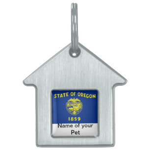 Pet Tag with Flag of Oregon State
