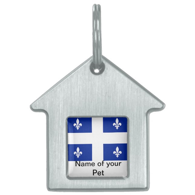 Pet Tag with Flag of Quebec, Canada (Front)