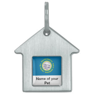 Pet Tag with Flag of South Dakota State