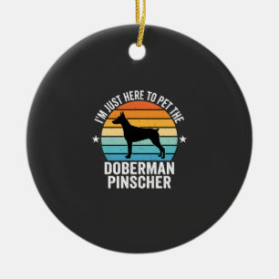 Pet The Doberman Pinscher Retro Ceramic Ornament
