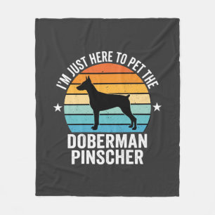 Pet The Doberman Pinscher Retro Fleece Blanket