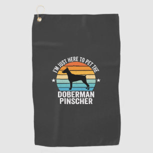 Pet The Doberman Pinscher Retro Golf Towel