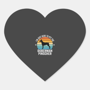 Pet The Doberman Pinscher Retro Heart Sticker