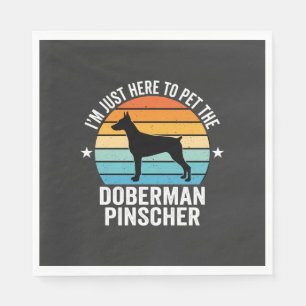 Pet The Doberman Pinscher Retro Napkin
