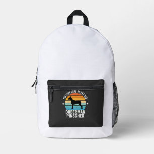 Pet The Doberman Pinscher Retro Printed Backpack