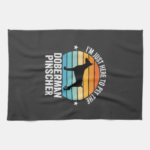 Pet The Doberman Pinscher Retro Tea Towel
