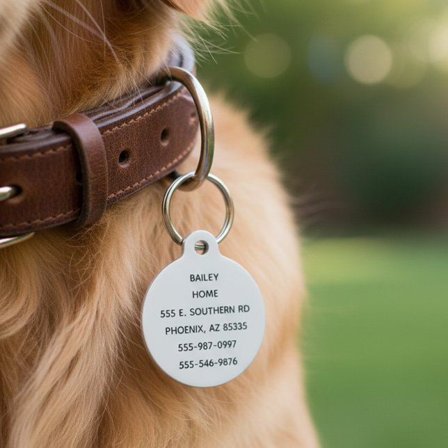 Pet Travel Vacation Home Dog Cat Tag Two Addresses (Creator Uploaded)