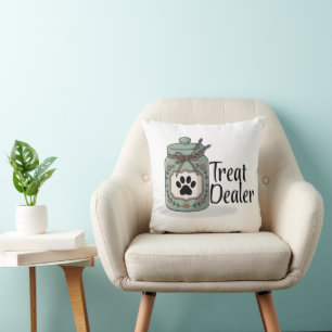 Pet Treat Dealer Pastel Jar Throw Pillow
