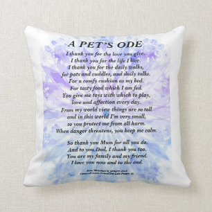 Pet Tribute To Owner Poem Cushion 41 x 41 cm