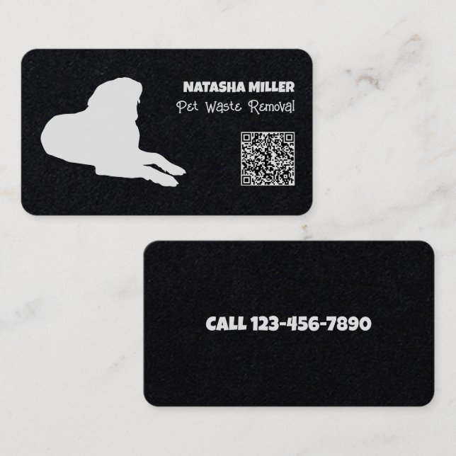 Pet Waste Removal QR Business Card (Front/Back)