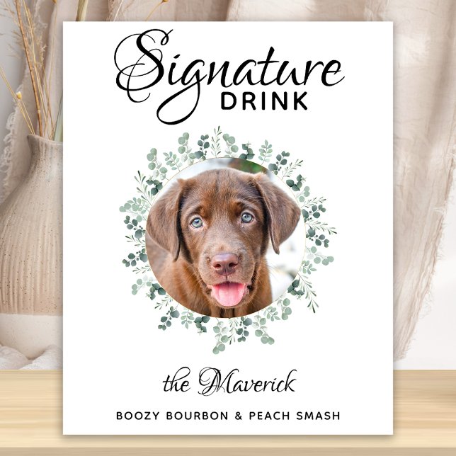 Pet Wedding Dog Bar Signature Drink Custom Photo Poster (Creator Uploaded)