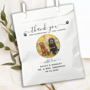 Pet Wedding Modern Elegant Script Photo Thank You Favour Bag
