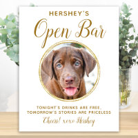 Pet Wedding Open Bar Dog Photo Elegant Gold Drinks