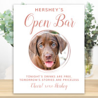 Pet Wedding Open Bar Dog Photo Rose Gold Drinks