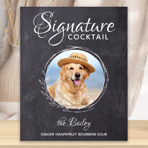 Pet Wedding Photo Dog Bar Signature Cocktail Poster
