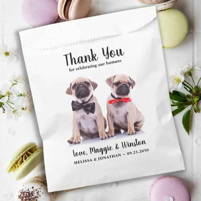 Pet Wedding Thank You Personalised Photo Dog  Favour Bag (Creator Uploaded)