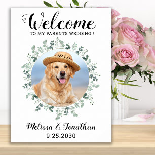 Pet Wedding Welcome Personalised Dog Photo Poster