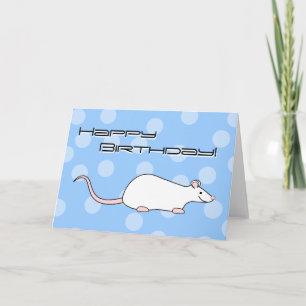 Pet White Rat. Birthday Card