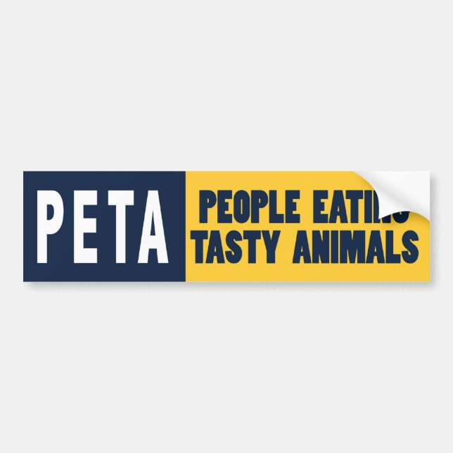 PETA People Eating Animals Bumper Sticker (Front)