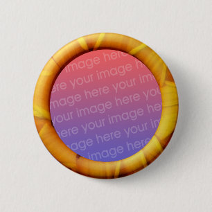 Petal (3d effect frame border) Template 6 Cm Round Badge