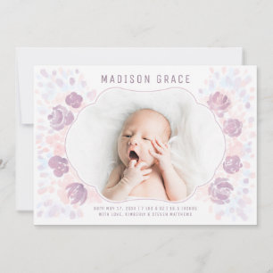 Petal Baby Girl Birth Announcement Photo Card