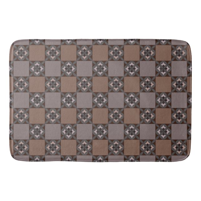 Petal Chequerboard Pattern Bath Mat  (Front)