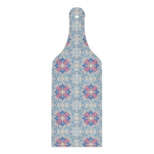 Petal Confetti Tile – Pink and Blue Floral Cutting Board