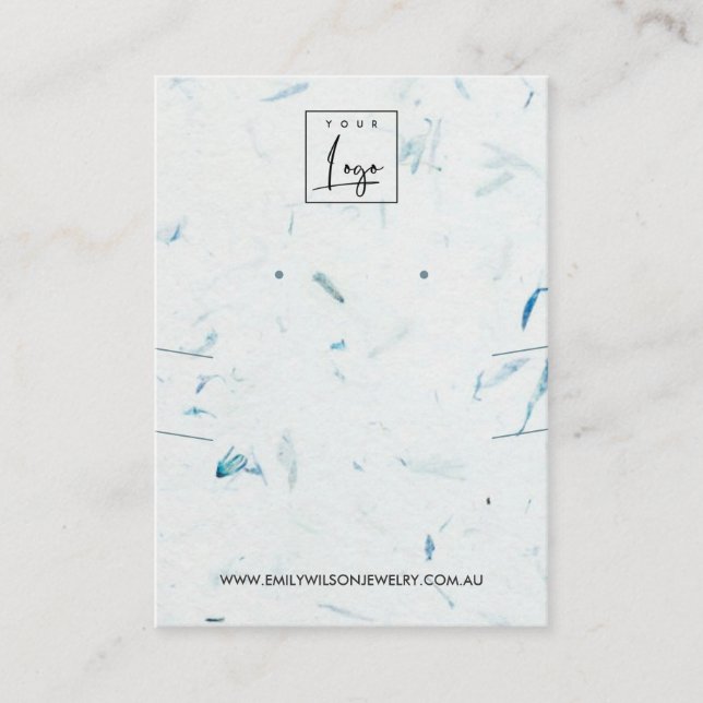 PETAL HANDMADE PAPER LONG NECKLACE EARRING DISPLAY BUSINESS CARD (Front)