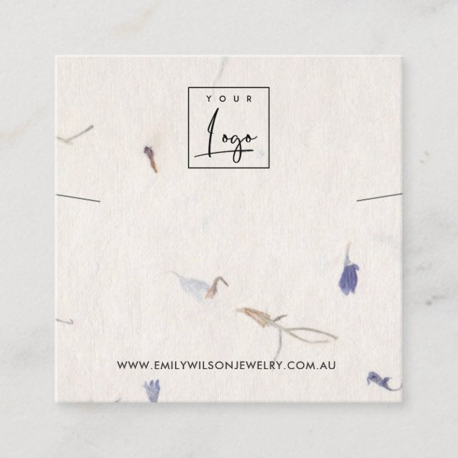 PETAL HANDMADE PAPER NECKLACE BRACELET DISPLAY SQUARE BUSINESS CARD (Front)