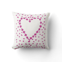 Petal Heart Throw Pillow