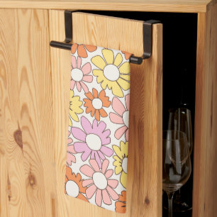 Petal Jubilee Soft Retro Citrus Tea Towel