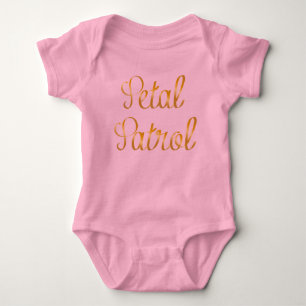 Petal Patrol Baby Tutu in Simulated Gold Ribbon Bodysuit
