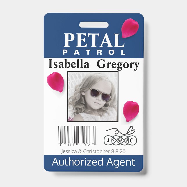 Petal Patrol Flower Girl Badge ID Badge (Front)