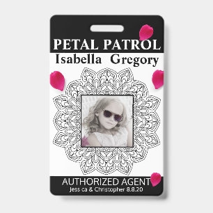 Petal Patrol Flower Girl Badge ID Badge