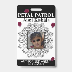 Petal Patrol Flower Girl Badge ID Badge