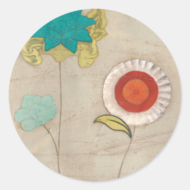 Petal Patterns I Classic Round Sticker (Front)