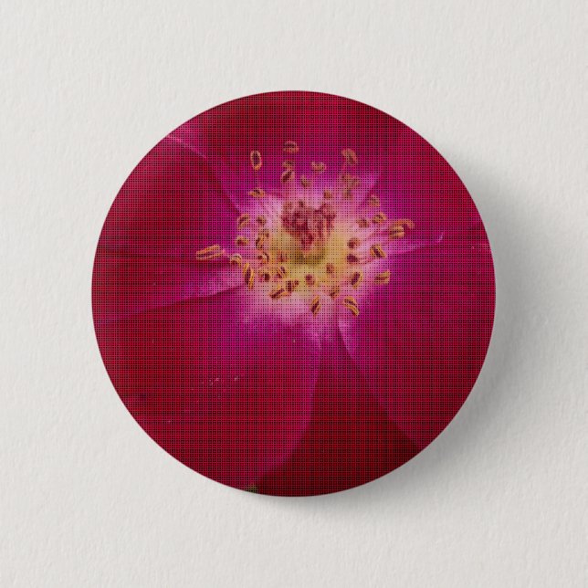 Petal Perfection: Chequered Rose Petal Pattern Art 6 Cm Round Badge (Front)