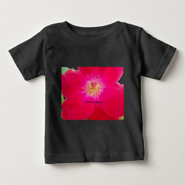 Petal Perfection: Chequered Rose Petal Pattern Art Baby T-Shirt (Front)