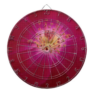 Petal Perfection: Chequered Rose Petal Pattern Art Dartboard