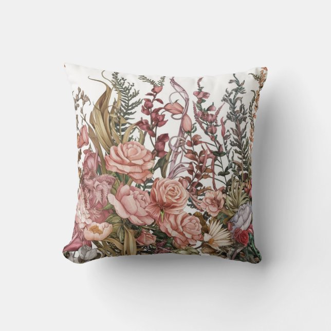 Petal Perfection: Floral Throw Pillow (Front)
