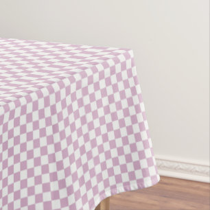 Petal Pink And White Gingham Chequered Tablecloth