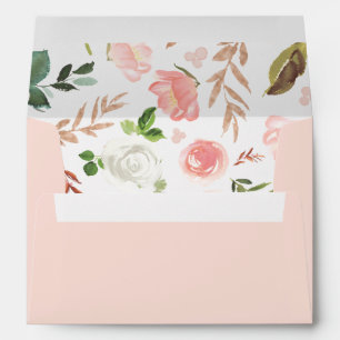 Petal Pink Floral Personalised Return Address Envelope