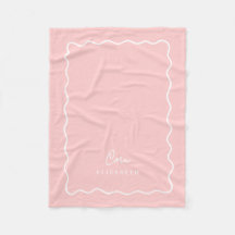 Petal Pink Wavy Border Monogrammed