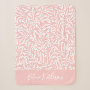 Petal Pink Willow Bough Monogrammed Sherpa Blanket
