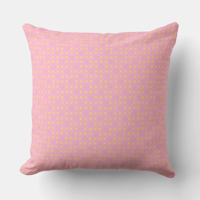 Petal Pop – Pink & Gold Seamless Geometric Pattern Cushion (Front)