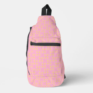 Petal Pop – Pink & Gold Seamless Geometric Pattern Sling Bag