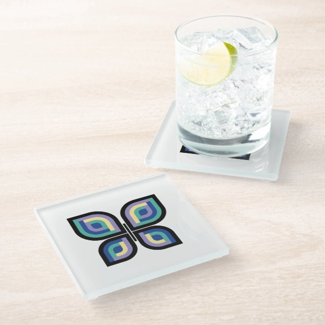 Petal Prism Butterfly Glass Coaster (Angled)