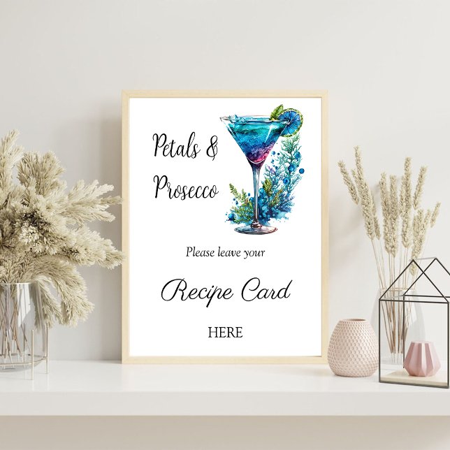 Petal Prosecco Floral Bridal Shower Recipe Request Poster (Creator Uploaded)