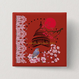 Petal rain celebration brick red 15 cm square badge