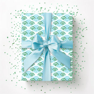 Petal Scallop in Green and Aqua Wrapping Paper